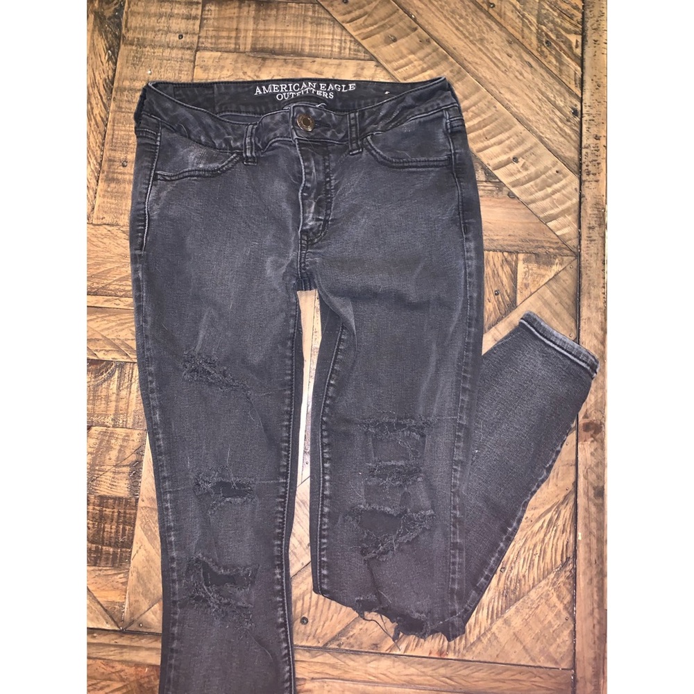 AE Black Ripped Skinny Jeans